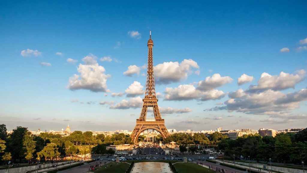The Eiffel Tower, landmark of Paris, France