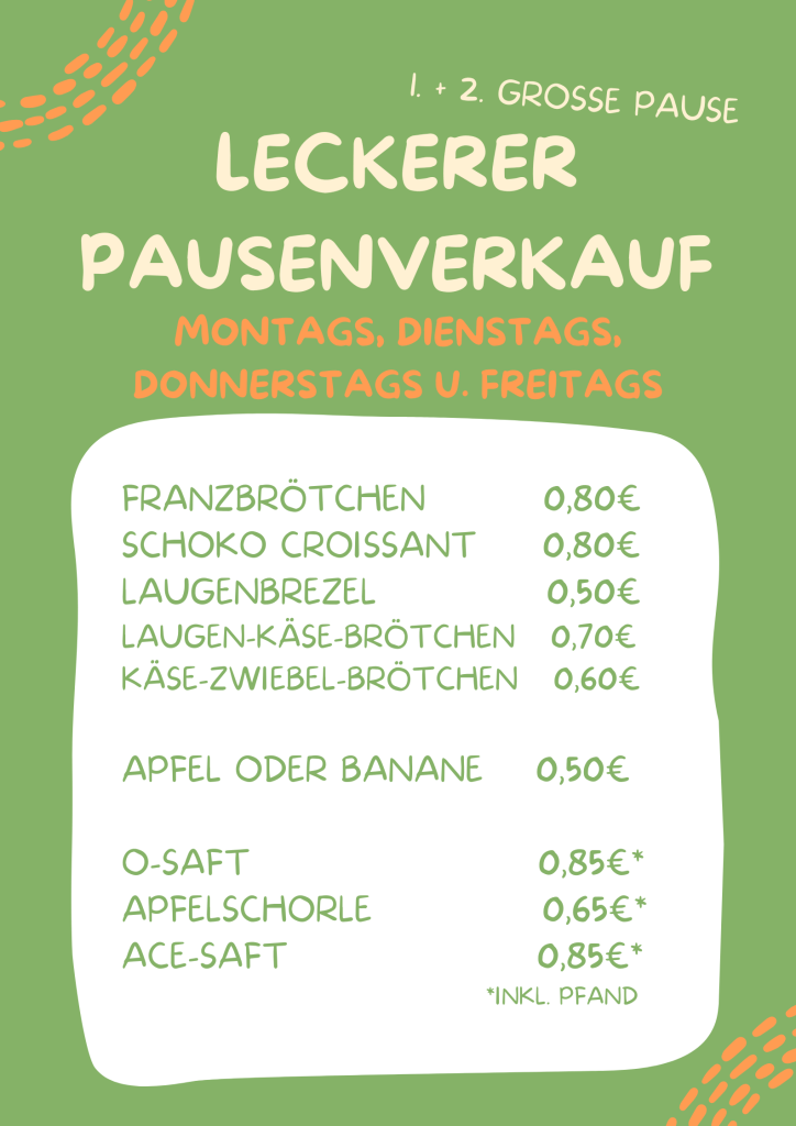 Andrés Pausenverkauf - inkl. Preise